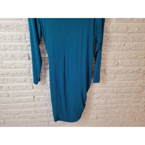 Venus Womens Dress Extra Large XL Bodycon Long Sleeve Blue Pullover BLU127E - Picture 8 of 11